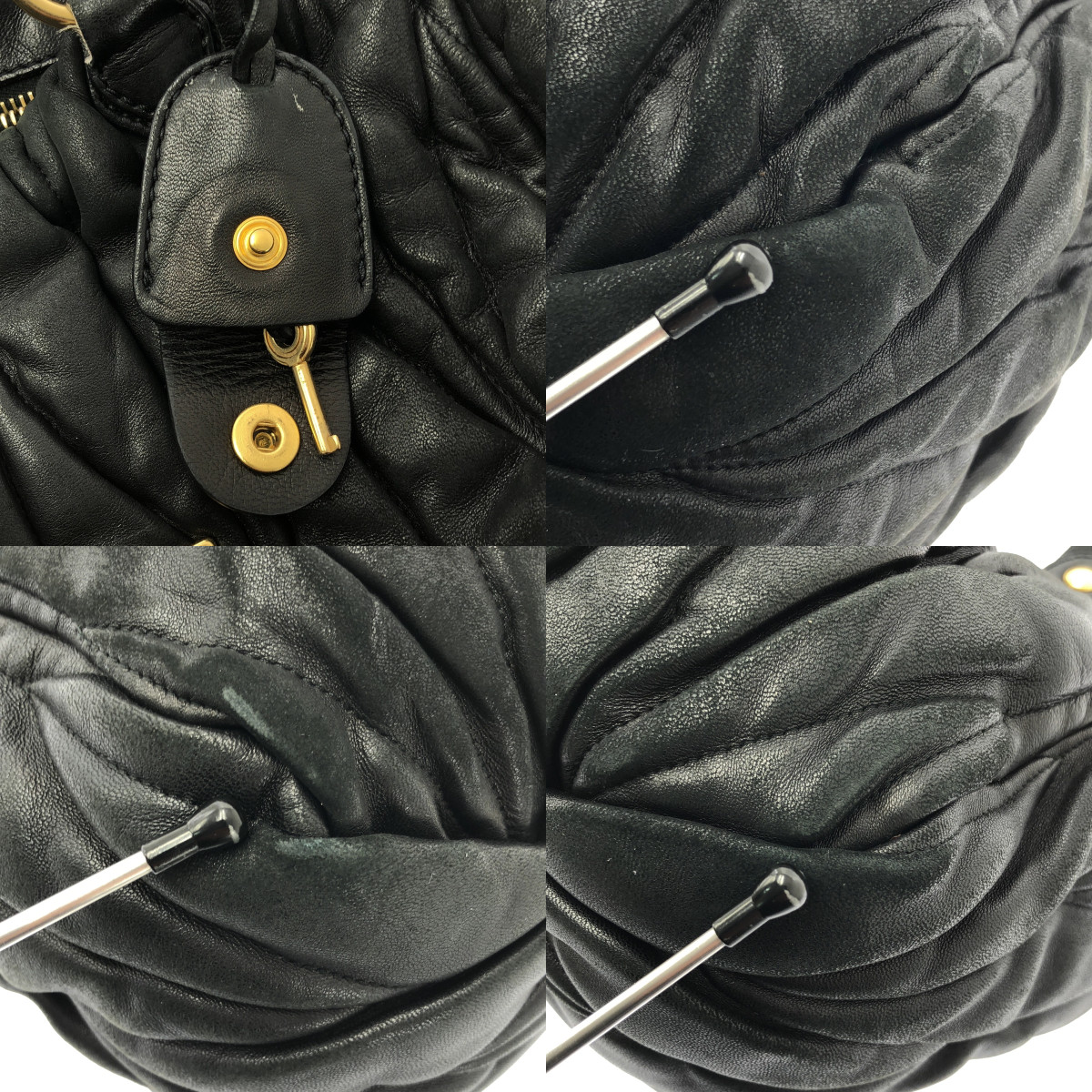 miu miu / ミュウミュウ 2way マテラッセ レザー ショッピング ハンドバッグ