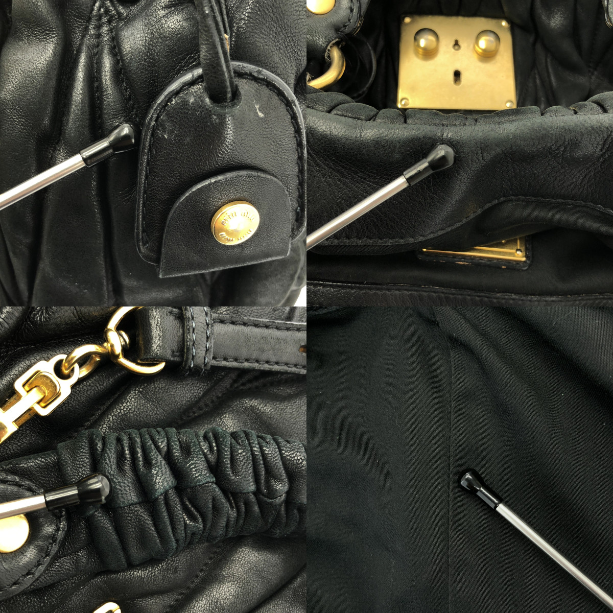 miu miu / ミュウミュウ 2way マテラッセ レザー ショッピング ハンドバッグ