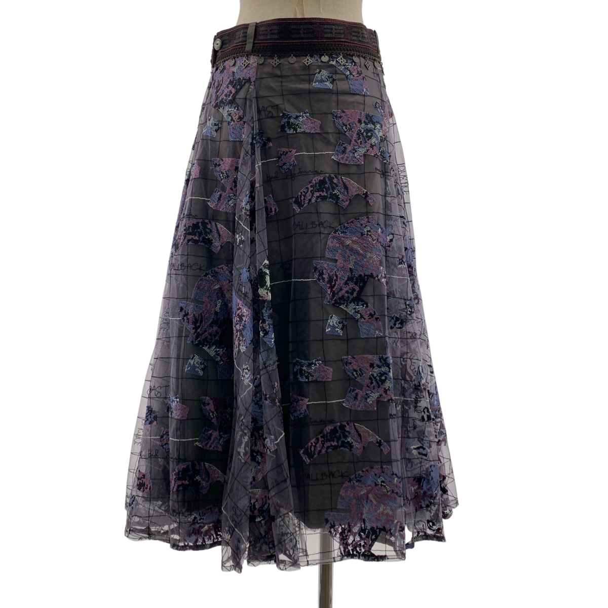 その他 エンブロイダリーロゴ チュールレイヤード サイドジップ ボリューム スカート / 総裏地