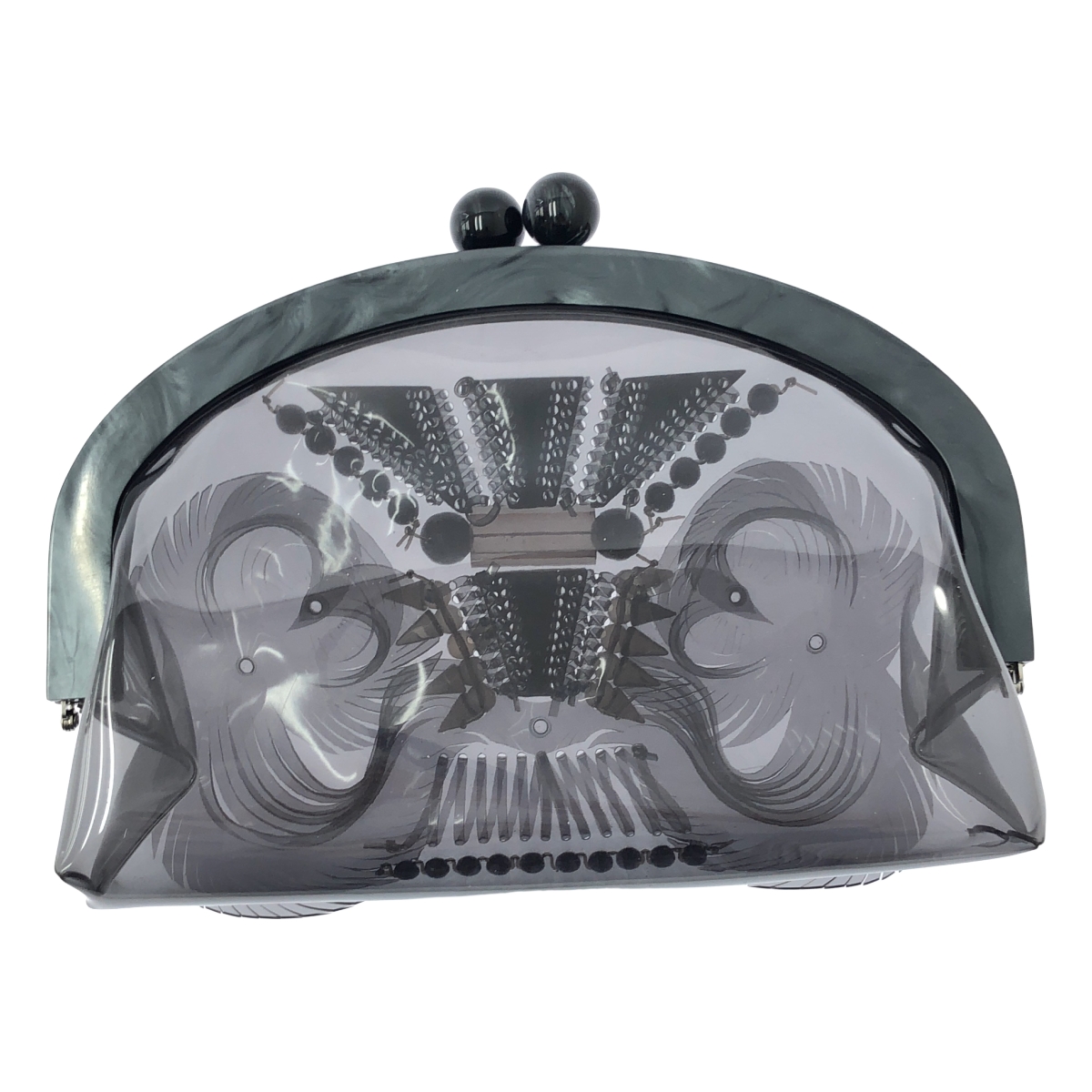 Mame Kurogouchi / マメクロゴウチ PVC がま口 クラッチバッグ