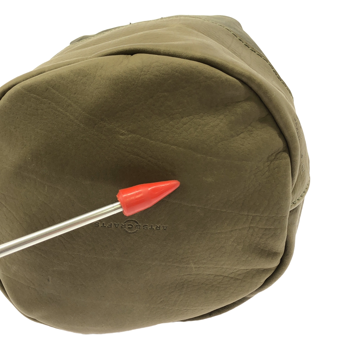 ARTS&CRAFTS / アーツアンドクラフツ カーフレザー コンビ ドローストリング ポーチ ショルダーバッグ