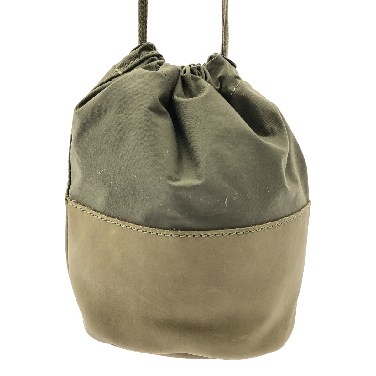 ARTS&CRAFTS / アーツアンドクラフツ カーフレザー コンビ ドローストリング ポーチ ショルダーバッグ