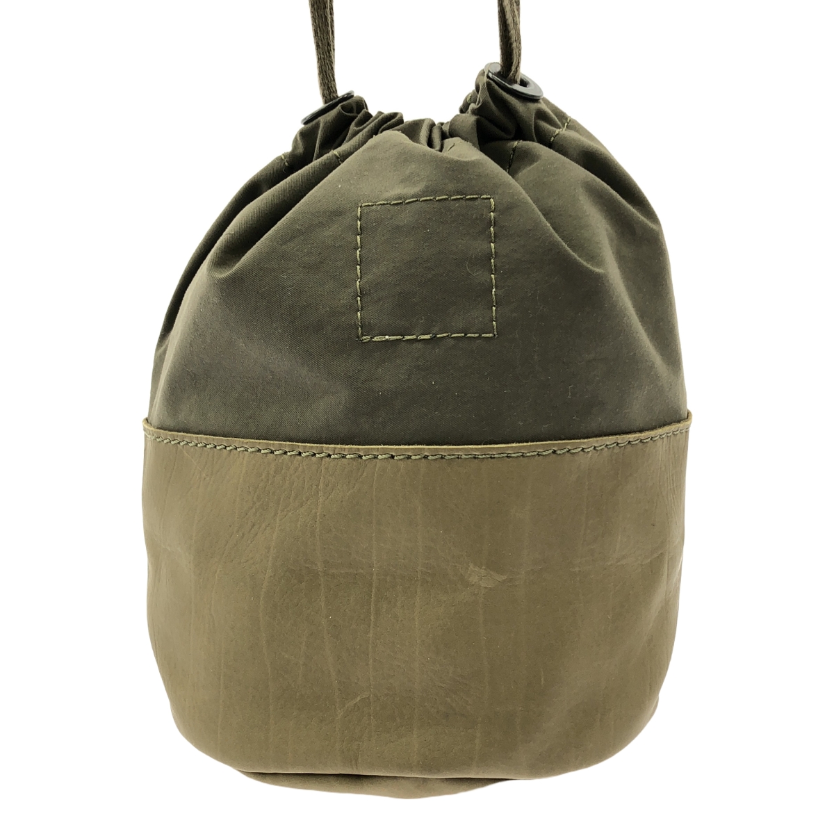 ARTS&CRAFTS / アーツアンドクラフツ カーフレザー コンビ ドローストリング ポーチ ショルダーバッグ