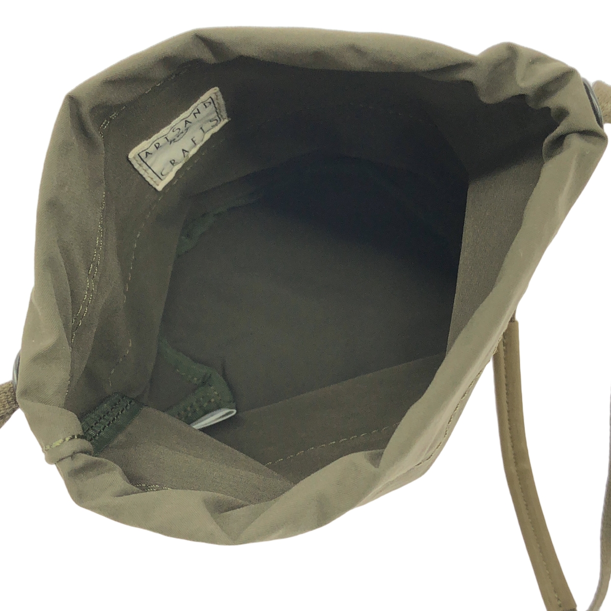 ARTS&CRAFTS / アーツアンドクラフツ カーフレザー コンビ ドローストリング ポーチ ショルダーバッグ