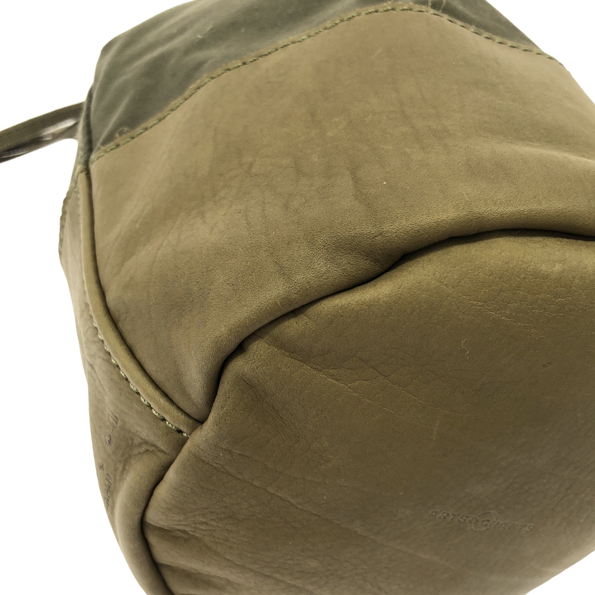 ARTS&CRAFTS / アーツアンドクラフツ カーフレザー コンビ ドローストリング ポーチ ショルダーバッグ