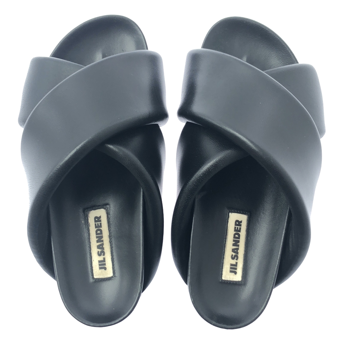 JIL SANDER / ジルサンダー レザー クロスストラップ サンダル