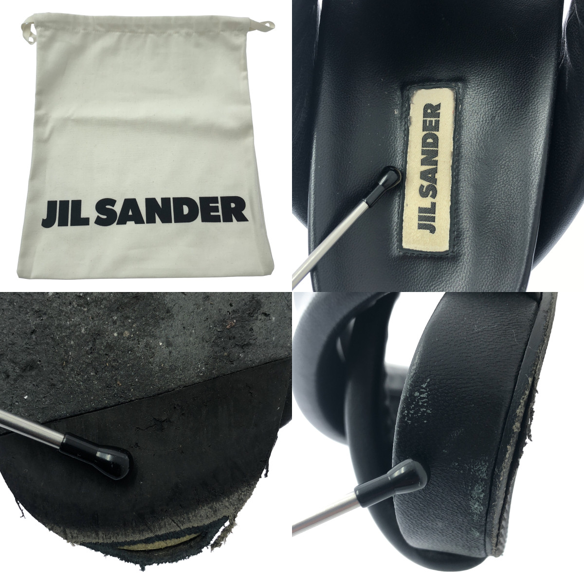 JIL SANDER / ジルサンダー レザー クロスストラップ サンダル