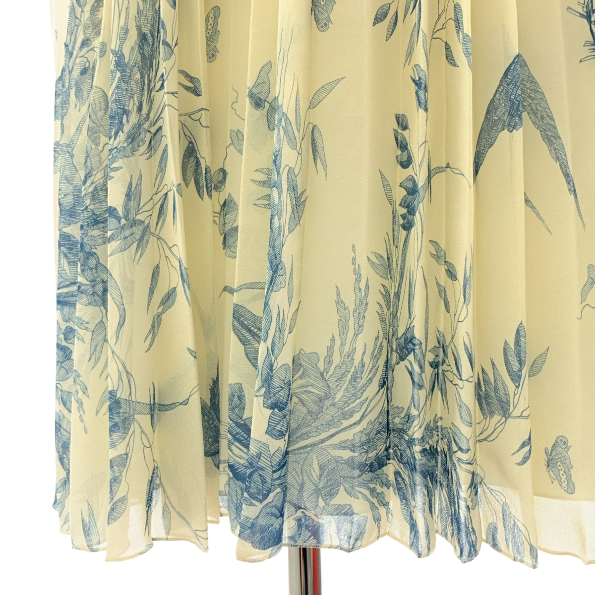 RED VALENTINO / レッドヴァレンティノ モスリン プリーツシフォン プリント ギャザー ドレス ワンピース