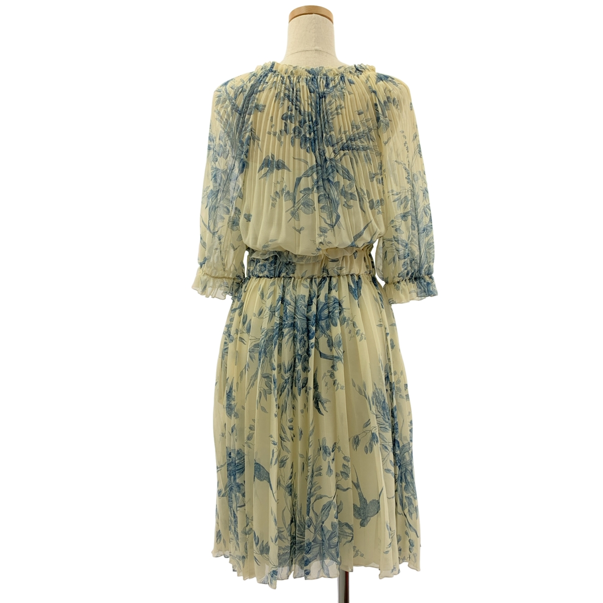 RED VALENTINO / レッドヴァレンティノ モスリン プリーツシフォン プリント ギャザー ドレス ワンピース