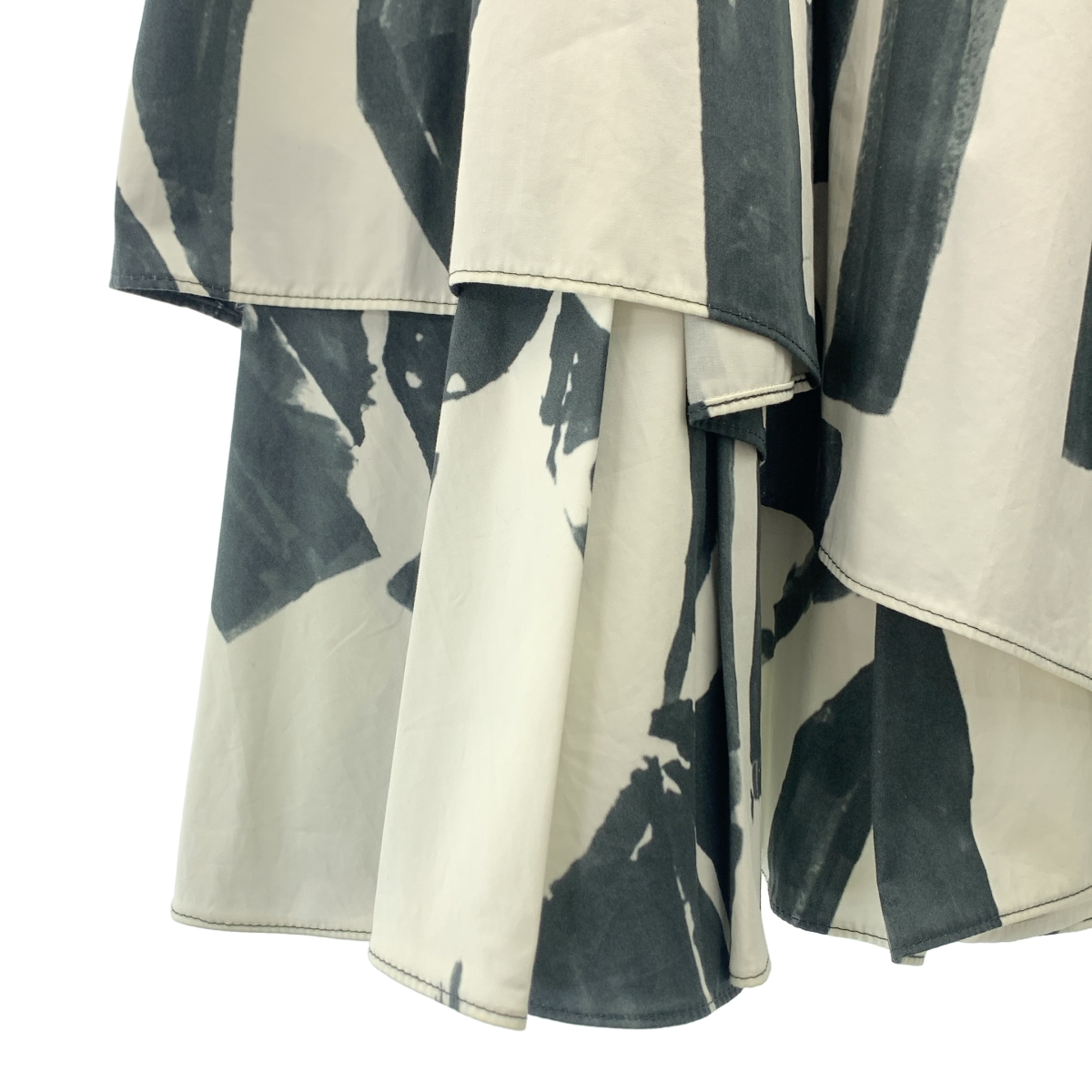 JIL SANDER NAVY / ジルサンダーネイビー タック プリント ロングスカート