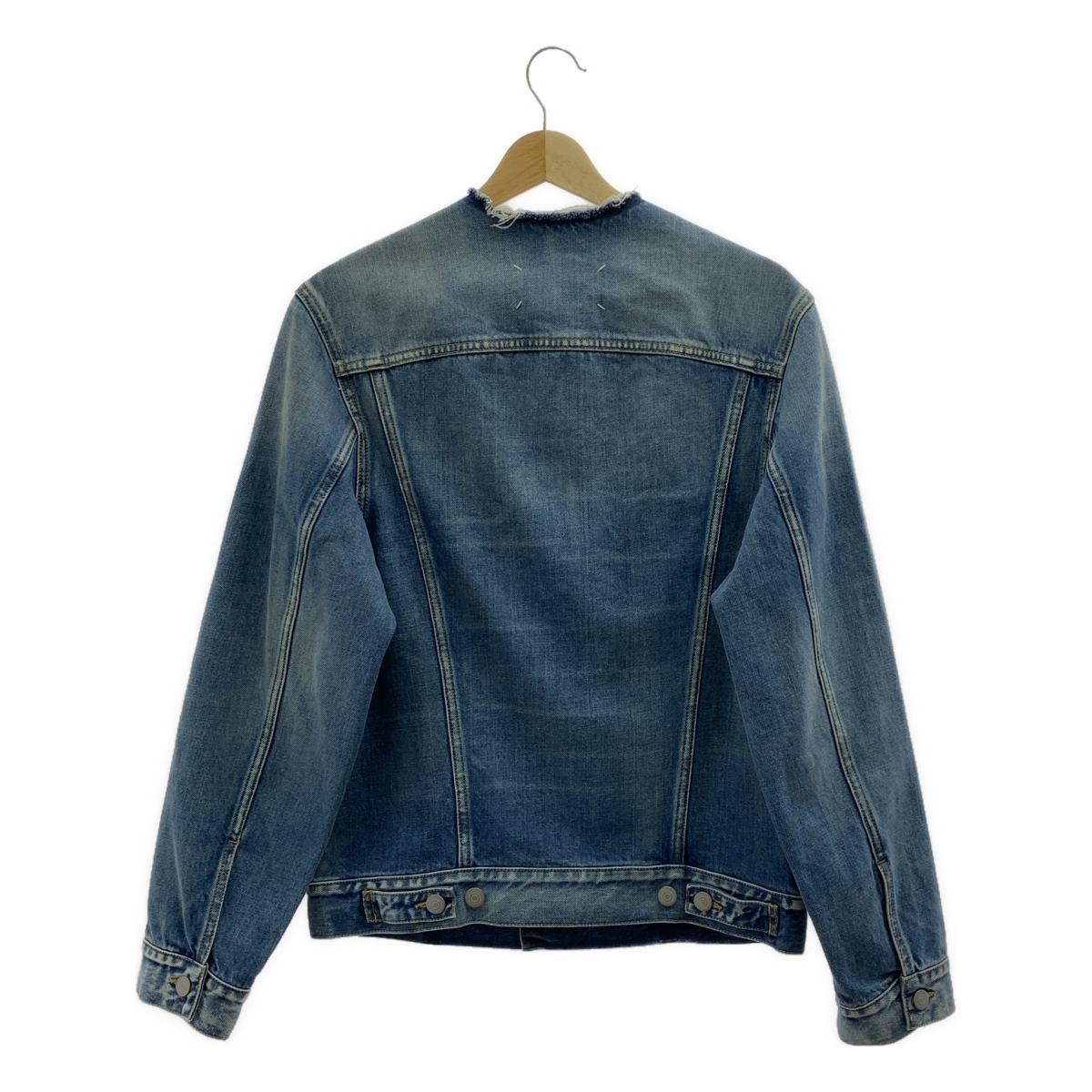 Maison Margiela / メゾンマルジェラ ダメージ加工 ノーカラー デニム ジャケット