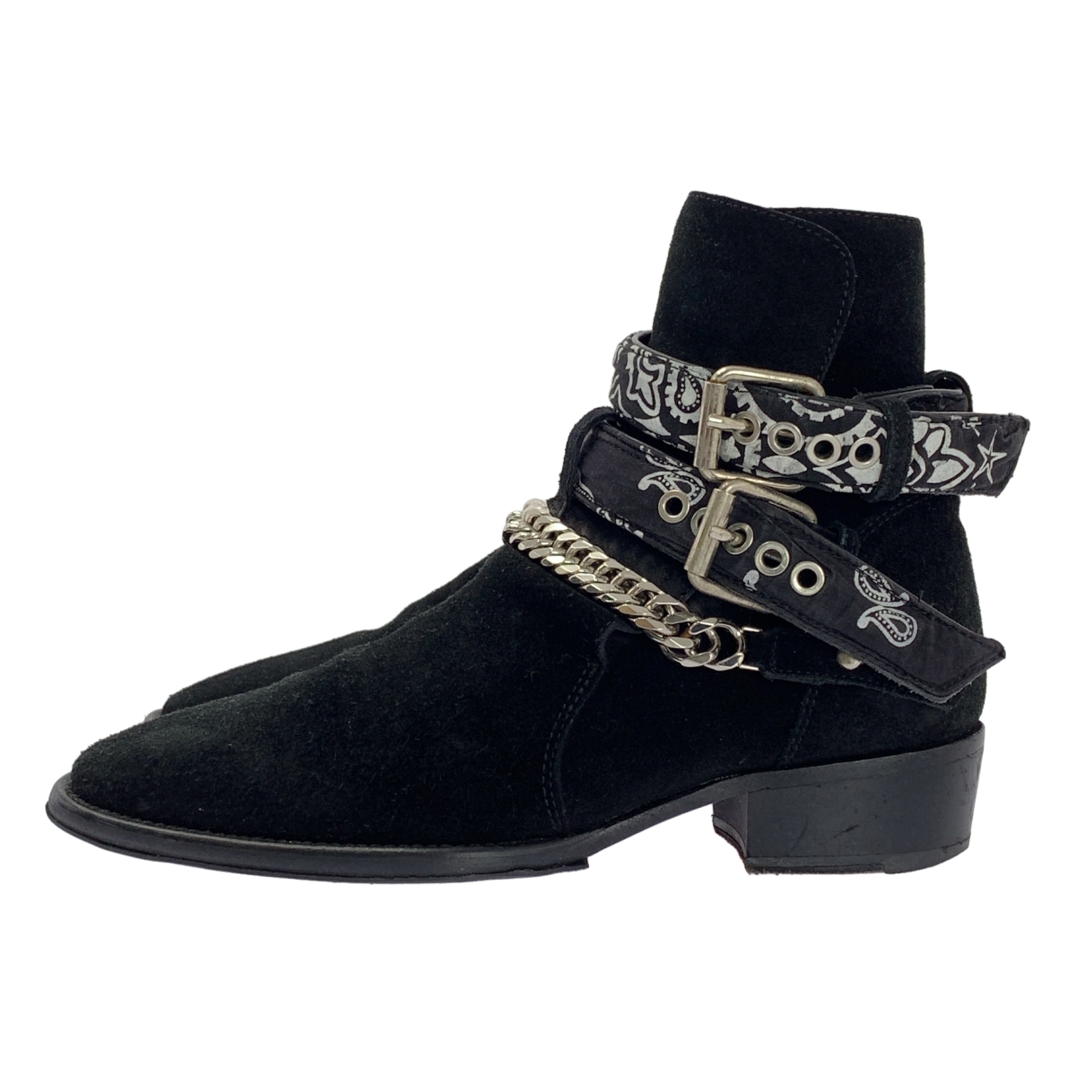 AMIRI / アミリ Bandana Buckle Boots / スエード レザー バンダナ チェーン ショートブーツ