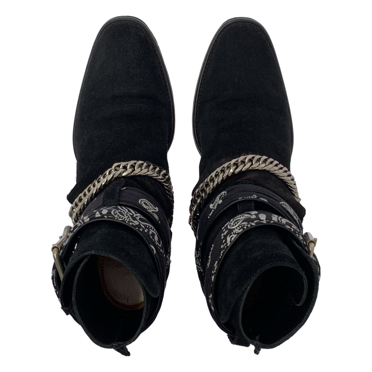 AMIRI / アミリ Bandana Buckle Boots / スエード レザー バンダナ チェーン ショートブーツ