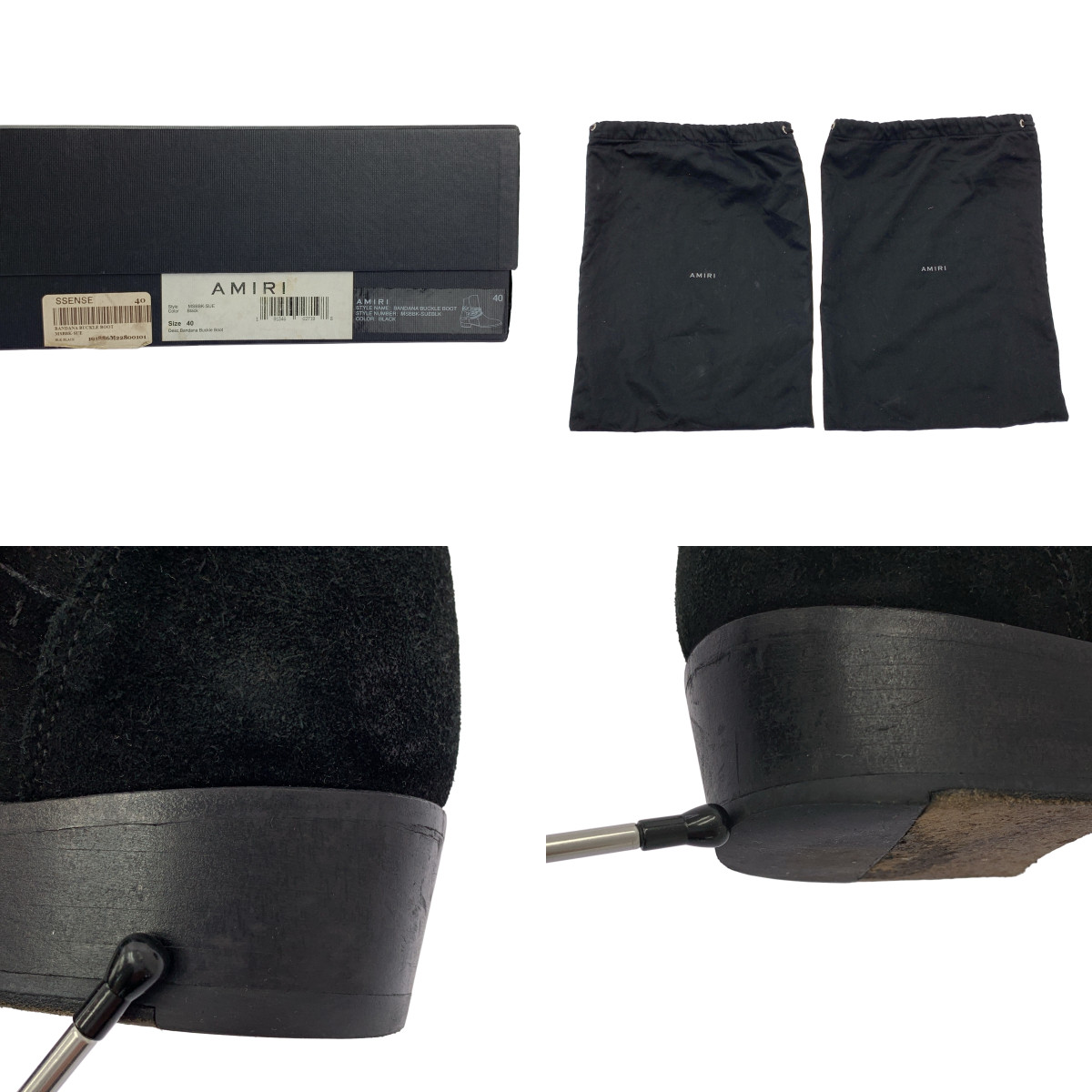 AMIRI / アミリ Bandana Buckle Boots / スエード レザー バンダナ チェーン ショートブーツ