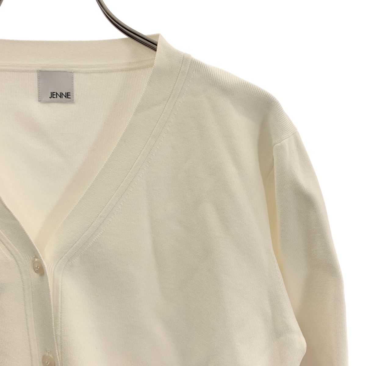 JENNE / ジェンヌ 配色5分袖ニット カーディガン