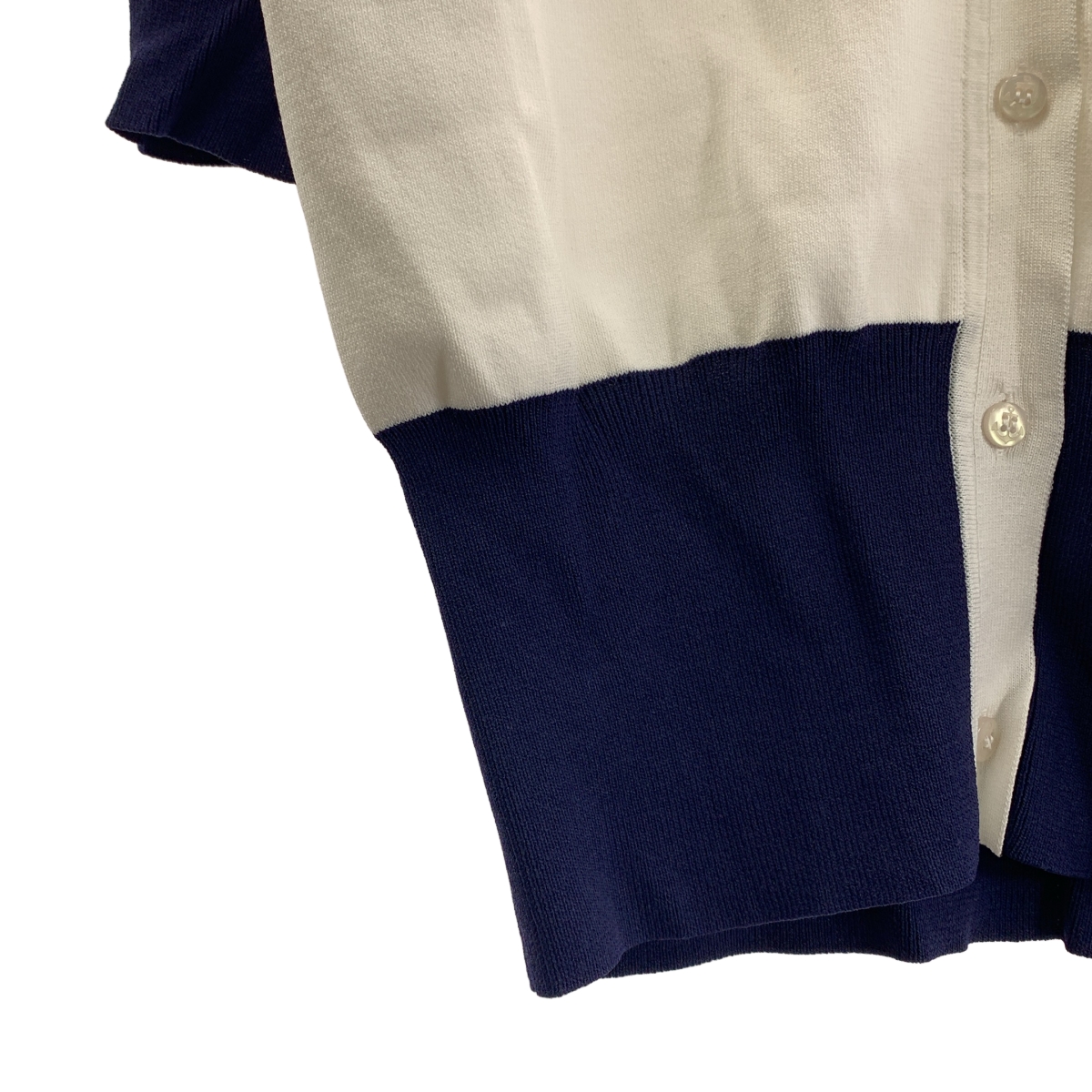 JENNE / ジェンヌ 配色5分袖ニット カーディガン