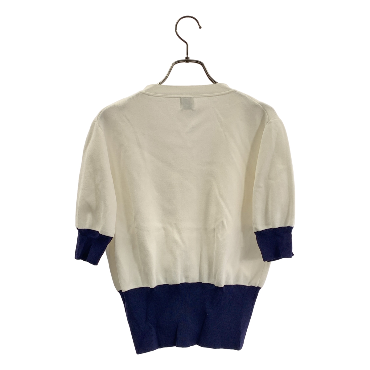 JENNE / ジェンヌ 配色5分袖ニット カーディガン