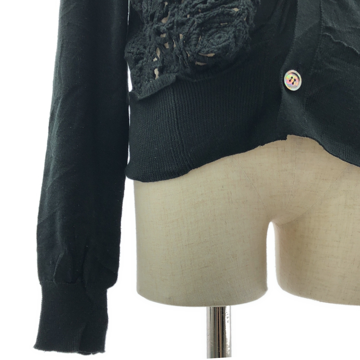 JUNYA WATANABE COMME des GARCONS / ジュンヤワタナベ ポリエステル コットン 変形 アシンメトリー ニット カーディガン