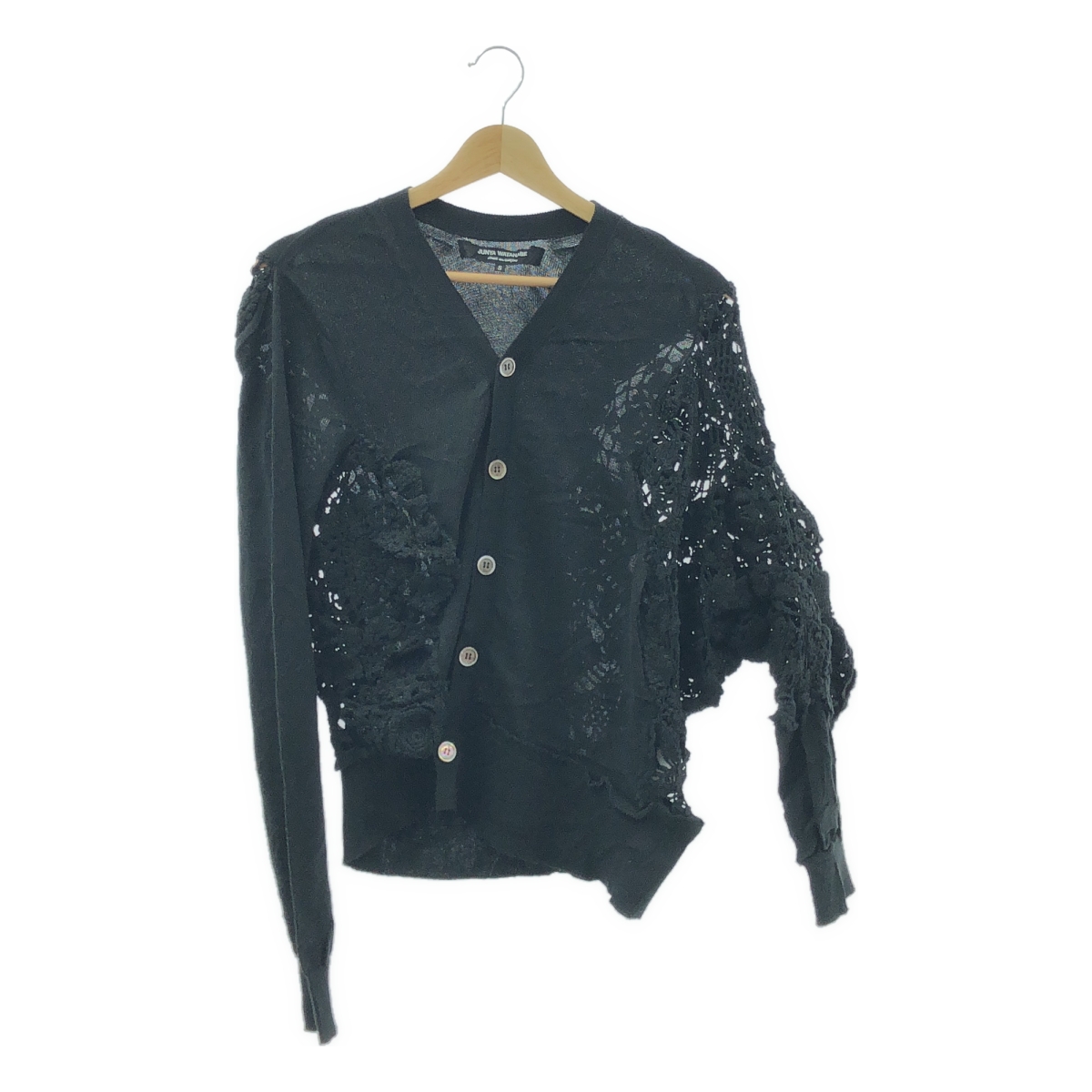 JUNYA WATANABE COMME des GARCONS / ジュンヤワタナベ ポリエステル コットン 変形 アシンメトリー ニット カーディガン