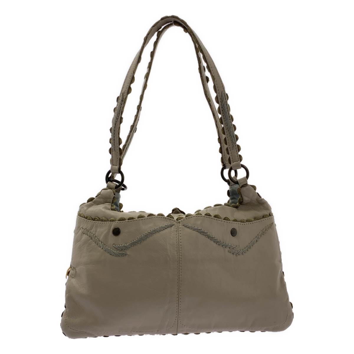 JAMIN PUECH / ジャマンピエッシュ レザー エンブロイダリー ハンドバッグ