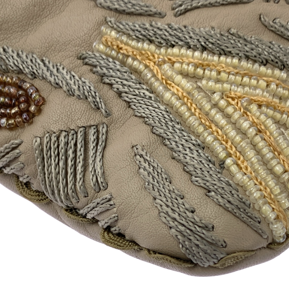 JAMIN PUECH / ジャマンピエッシュ レザー エンブロイダリー ハンドバッグ