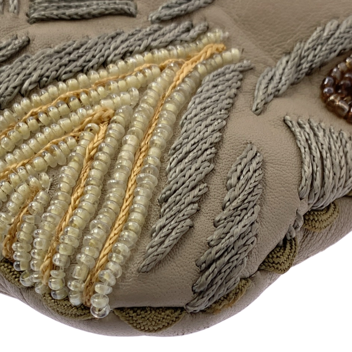 JAMIN PUECH / ジャマンピエッシュ レザー エンブロイダリー ハンドバッグ