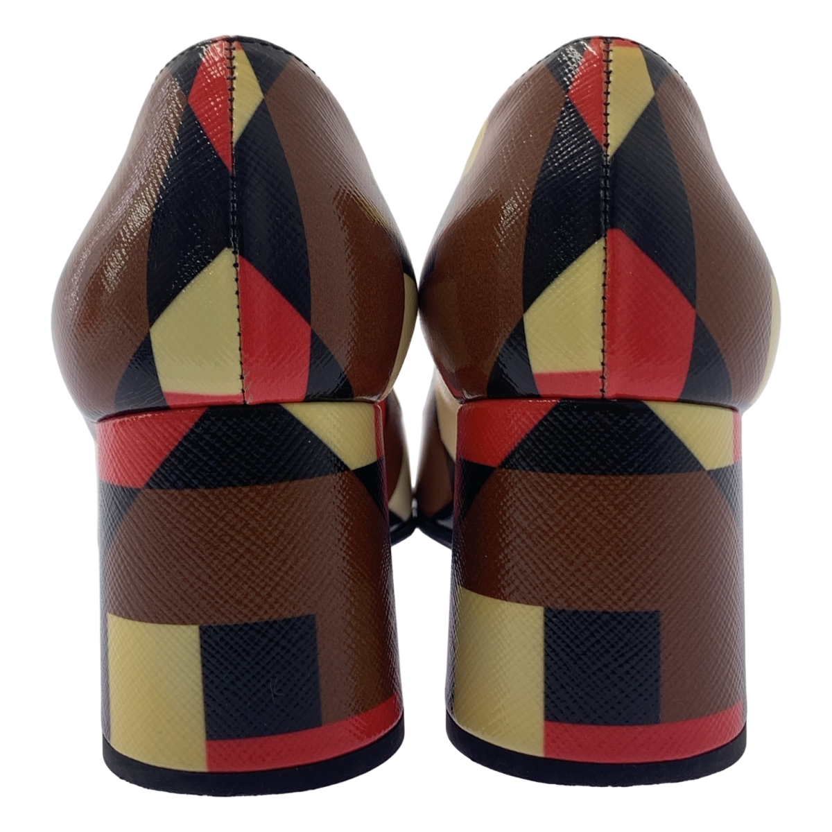 PRADA / プラダ 幾何学模様 チャンキーヒール パンプス