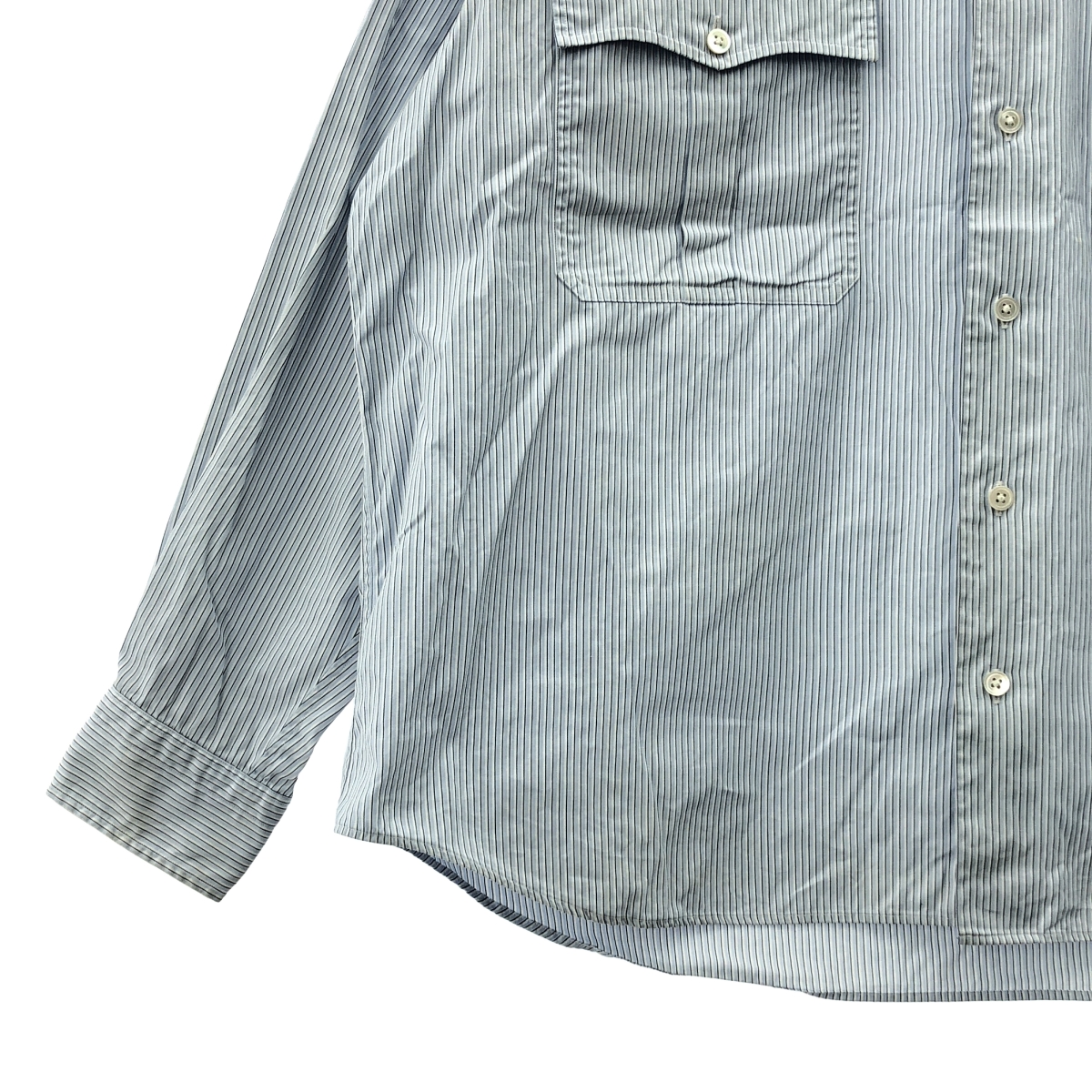 PORTER CLASSIC / ポータークラシック Roll Up Shirt コットン ボーダー ロールアップ シャツ