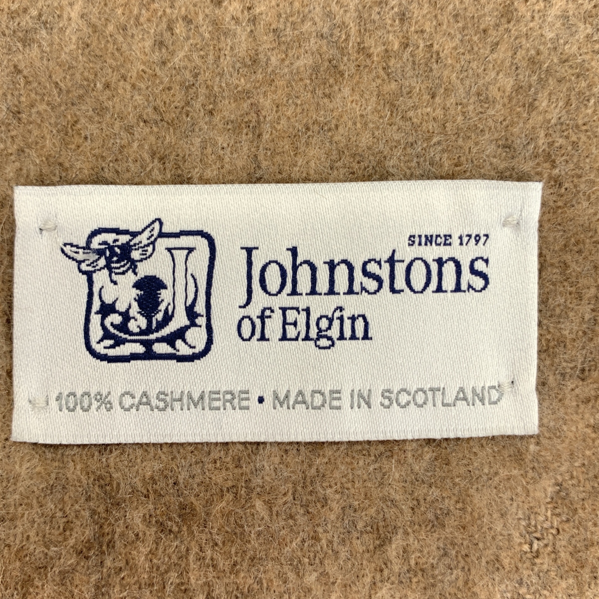 JOHNSTONS OF ELGIN / ジョンストンズオブエルガン カシミヤ100% フリンジ 大判ストール マフラー