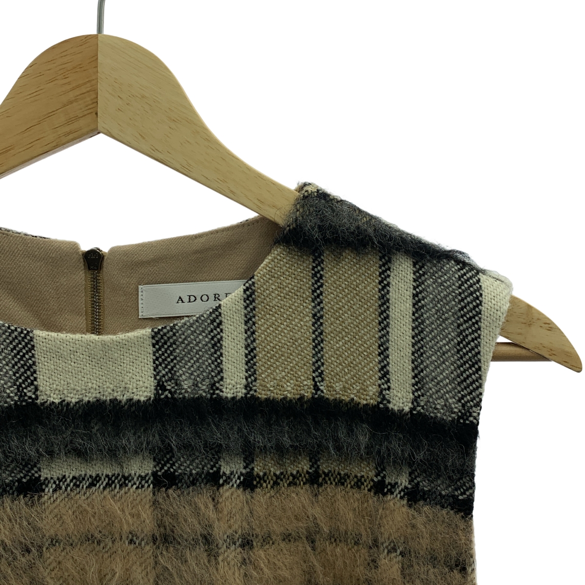 ADORE / アドーア ウール アルパカ チェック ワンピース