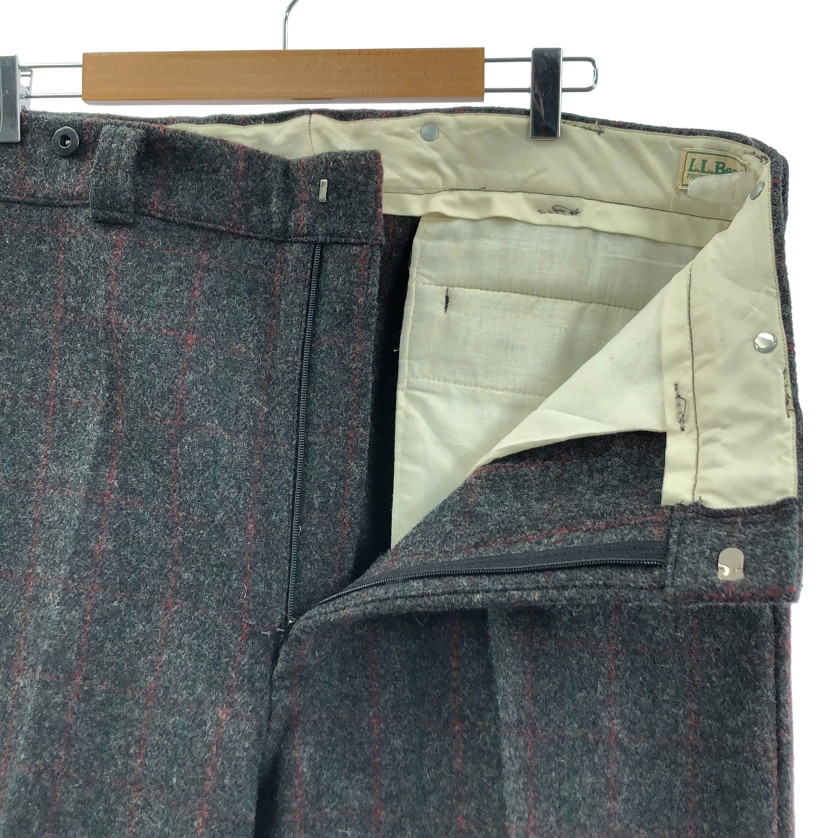 L.L.BEAN / エルエルビーン 1970s ヴィンテージ サスペンダーボタン付 チェック ウールパンツ