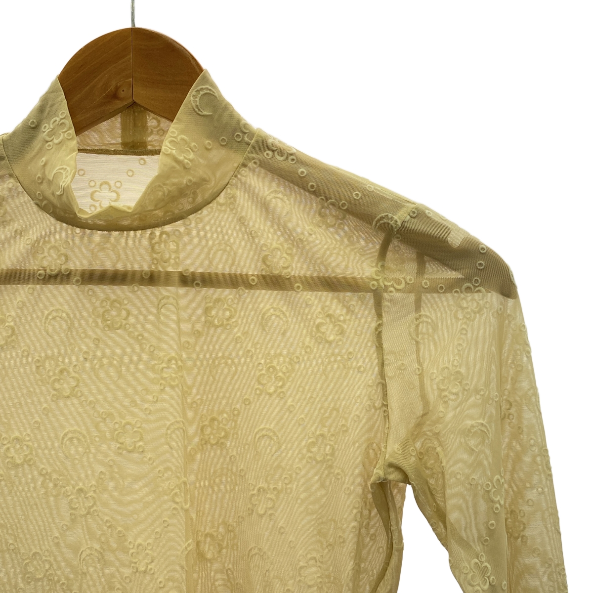 MARINE SERRE / マリーンセル MESH FLOCK HIGHT NECK TOP モノグラム メッシュ トップス