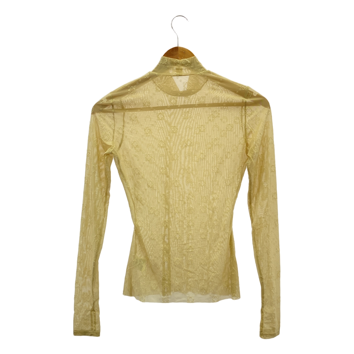 MARINE SERRE / マリーンセル MESH FLOCK HIGHT NECK TOP モノグラム メッシュ トップス