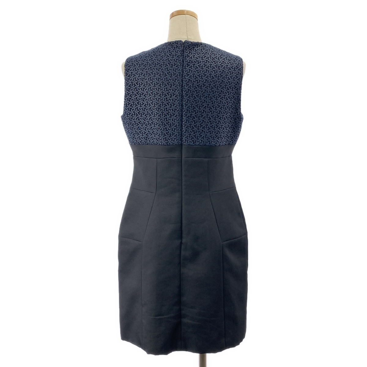 Christian Dior / クリスチャンディオール フラワーレース バックジップ ノースリーブ ドレス ワンピース / 総裏地