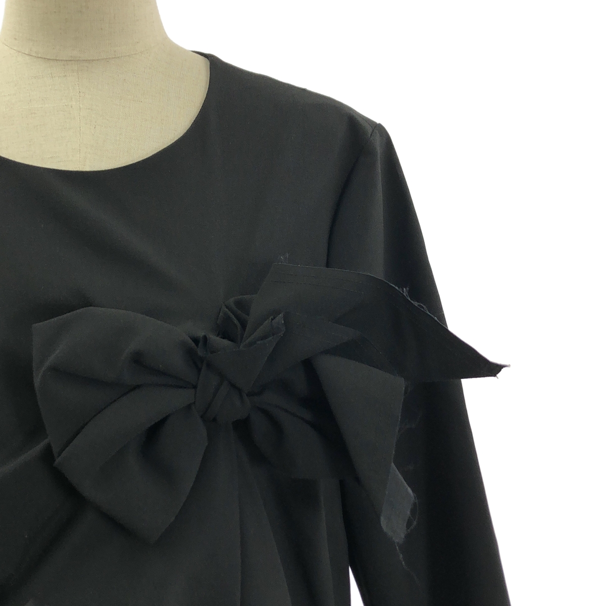 COMME des GARCONS COMME des GARCONS / コムコム ウール 立体 リボン 装飾 プルオーバーワンピース