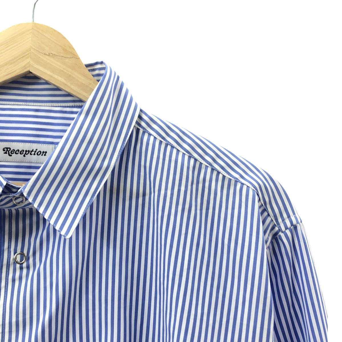 reception / レセプション RECEPTION WOLF ストライプ ロングスリーブ コットン シャツ