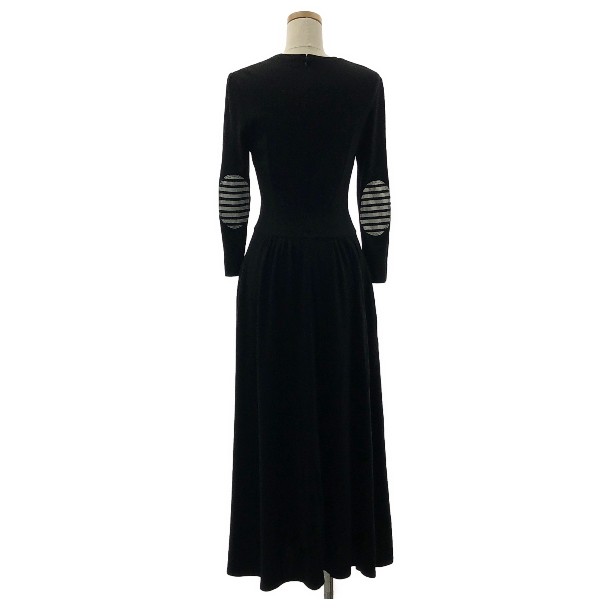BORDERS at BALCONY / ボーダーズアットバルコニー JERSEY MAXI DRESS ウール エルボーパッチ ワンピース
