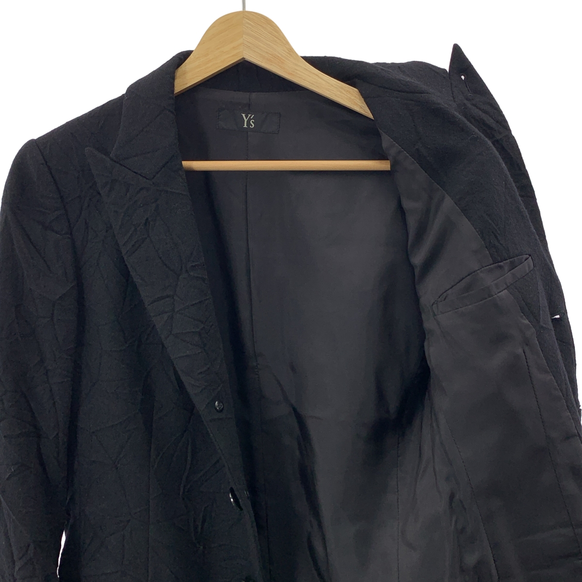 Y's / ワイズヨウジヤマモト ウール ワッシャー シングルブレスト ジャケット / 総裏地