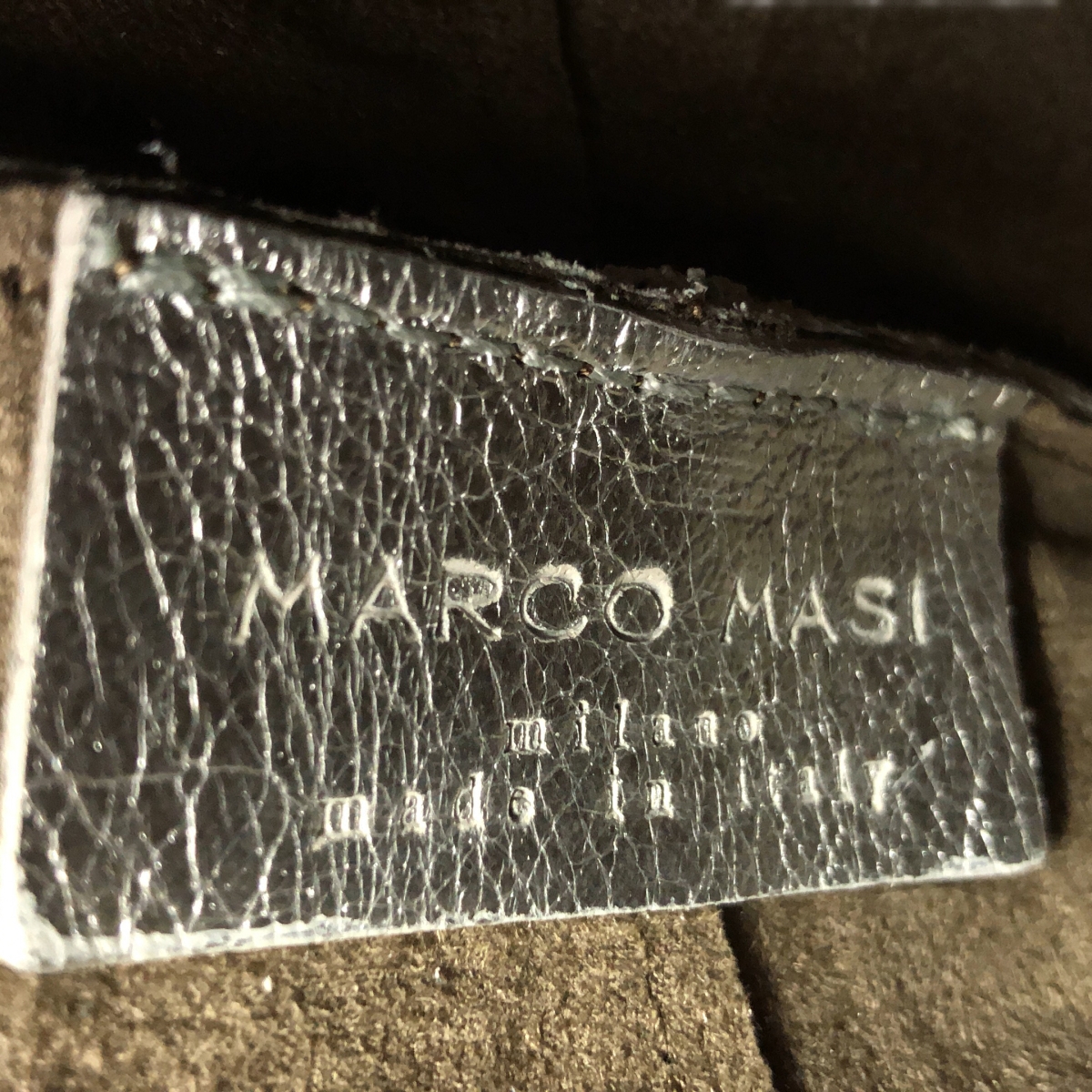 MARCO MASI / マルコマージ クロコ型押し レザー 巾着 バック