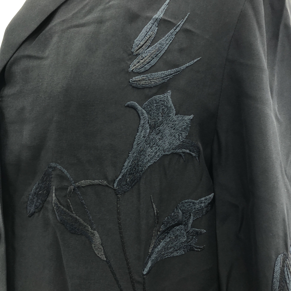 Mame Kurogouchi / マメクロゴウチ Silk Cupra Floral Embroidery Open Collar Shirt / シルク エンブロイダリー オープンカラー シャツ