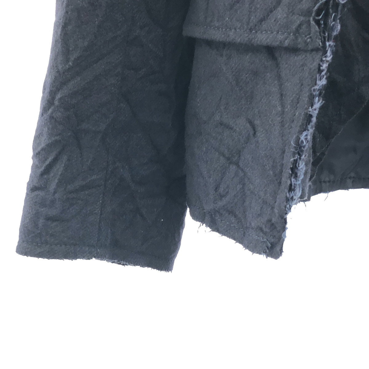 tricot COMME des GARCONS / トリココムデギャルソン シワ加工 ウール カットオフ ボタンレス ジャケット