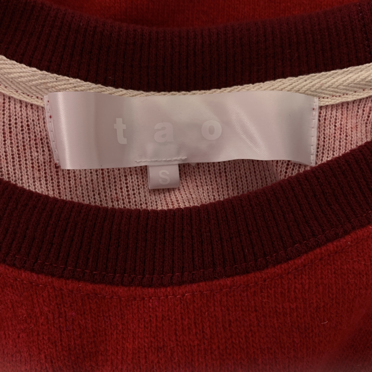 tao COMME des GARCONS / タオコムデギャルソン ウール バイカラー ラグランスリーブ ニット