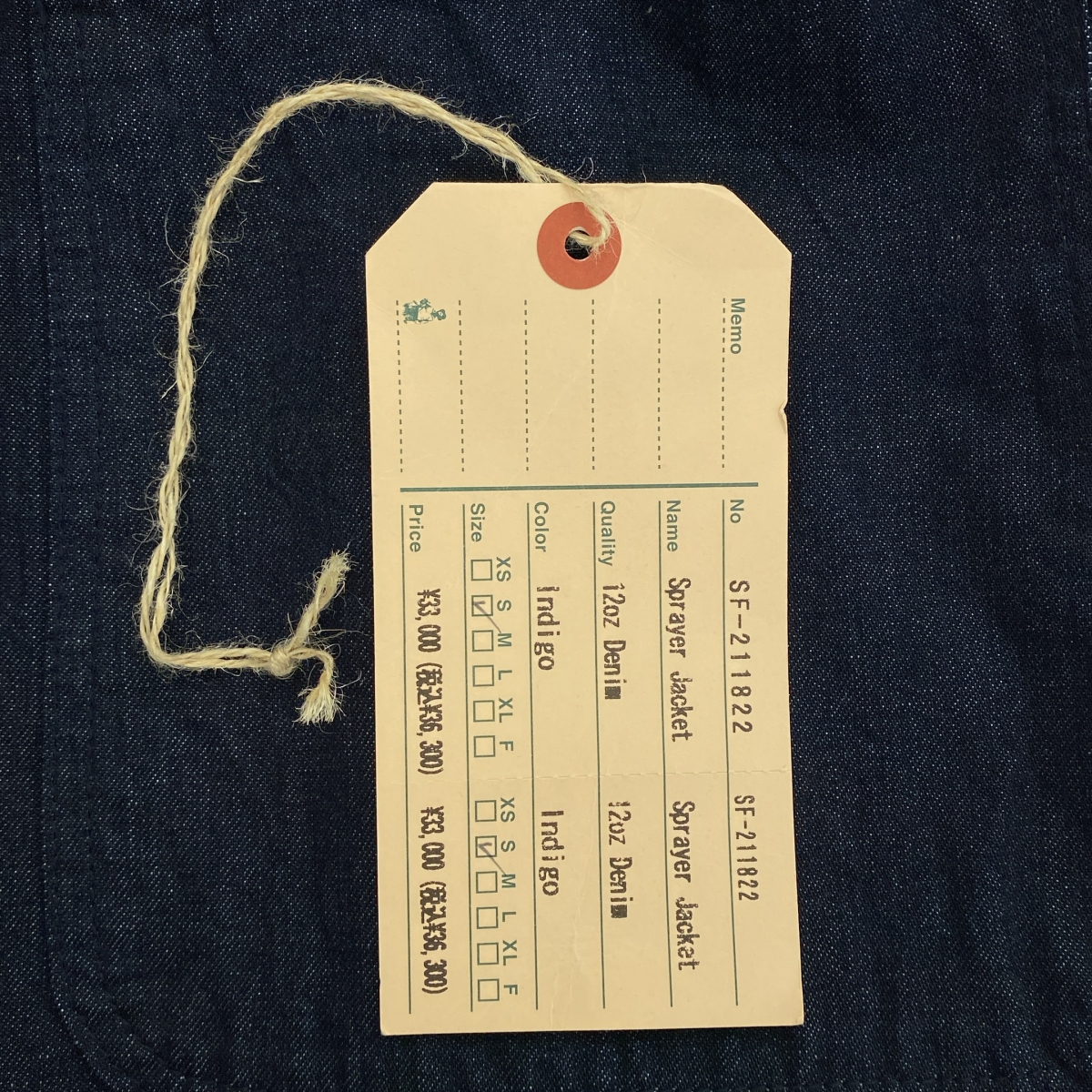 SASSAFRAS / ササフラス Sprayer Jacket 12oz Denim デニム スプレイヤージャケット