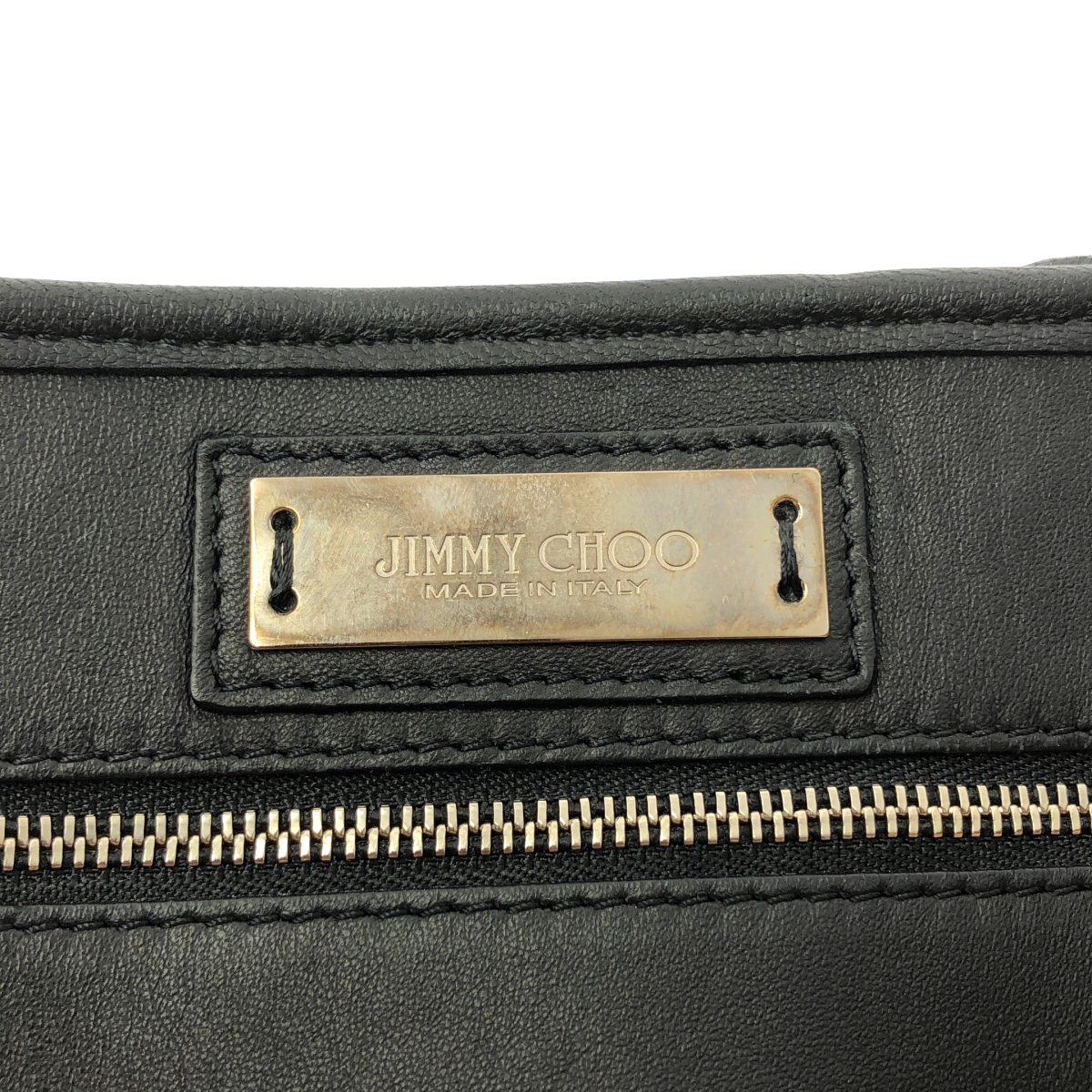 JIMMY CHOO / ジミーチュウ SASHA サシャ / レザー ジップモチーフ トートバッグ