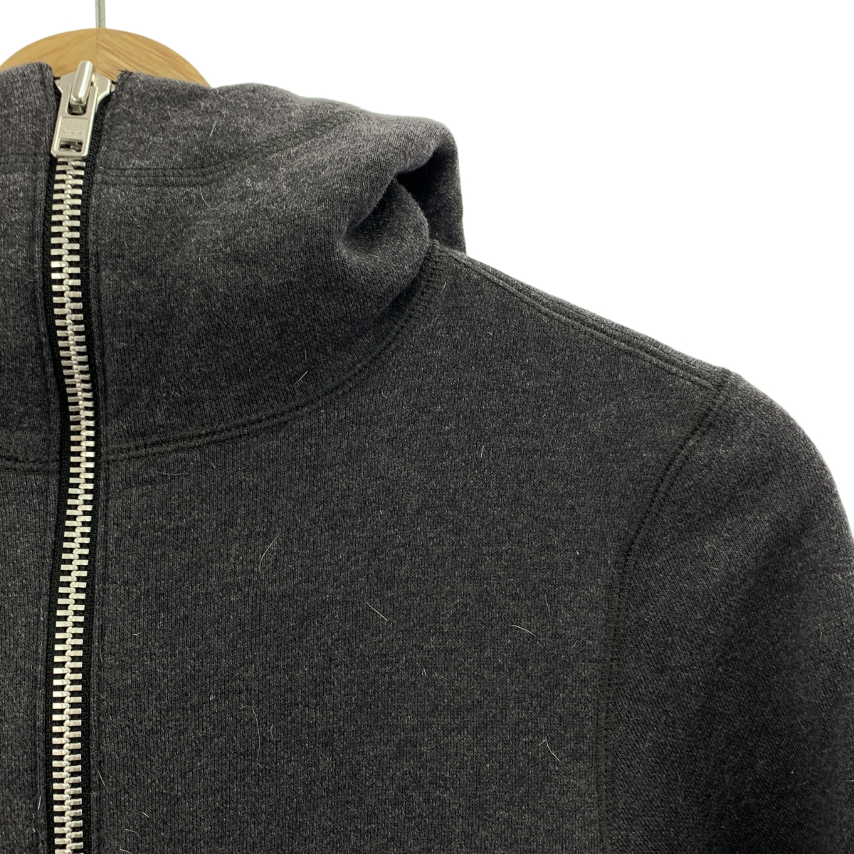 sacai / サカイ ウール混 異素材ドッキング フリル ジップアップ スウェットパーカー