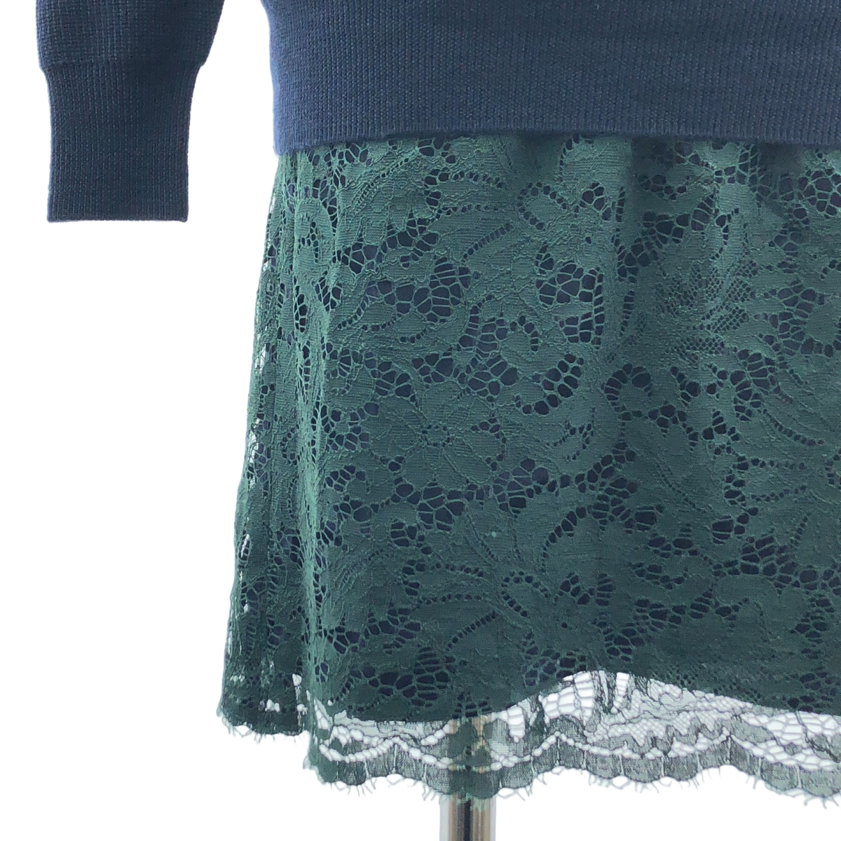 sacai luck / サカイラック ニット レイヤード レースワンピース