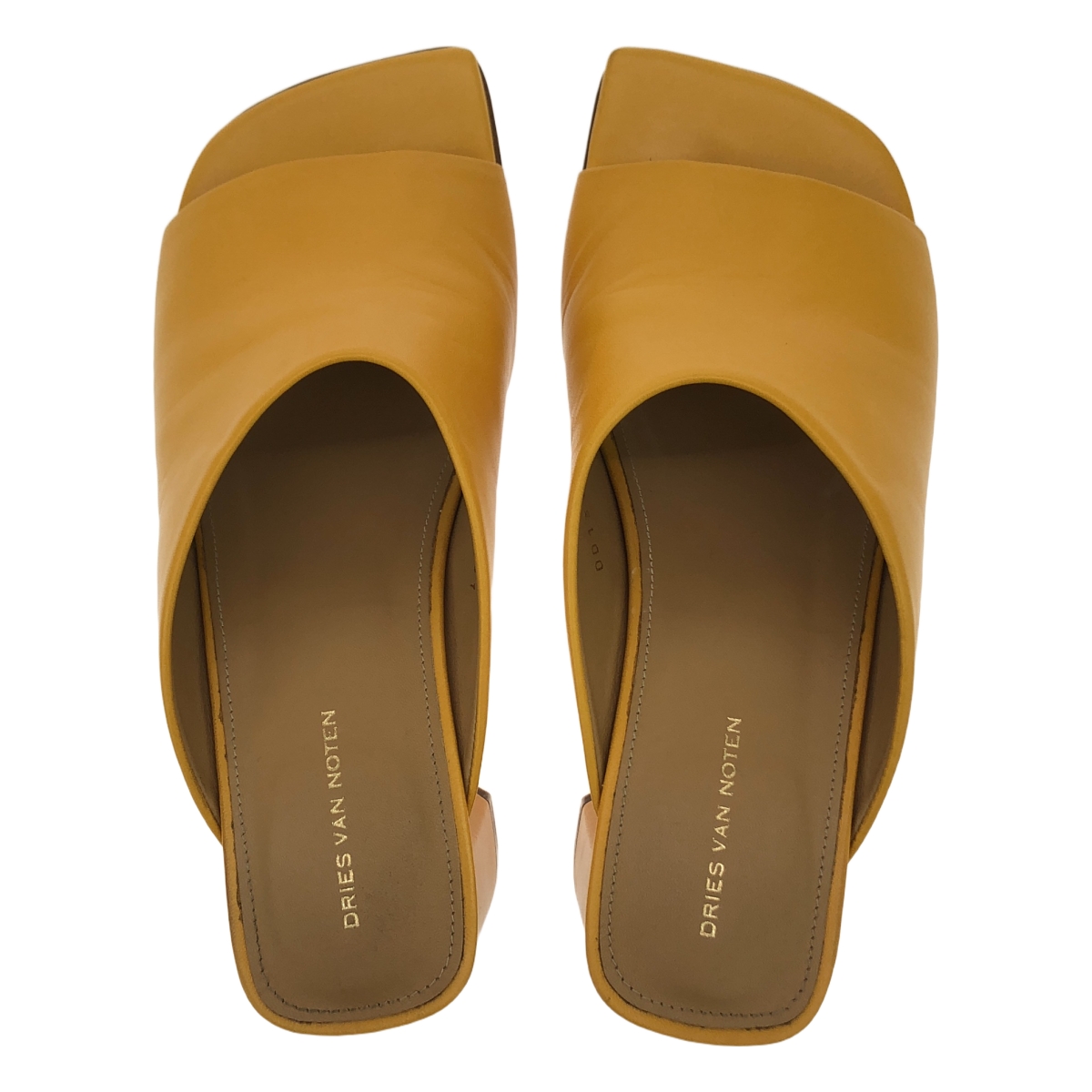 DRIES VAN NOTEN / ドリスヴァンノッテン レザー チャンキーヒール ミュール サンダル