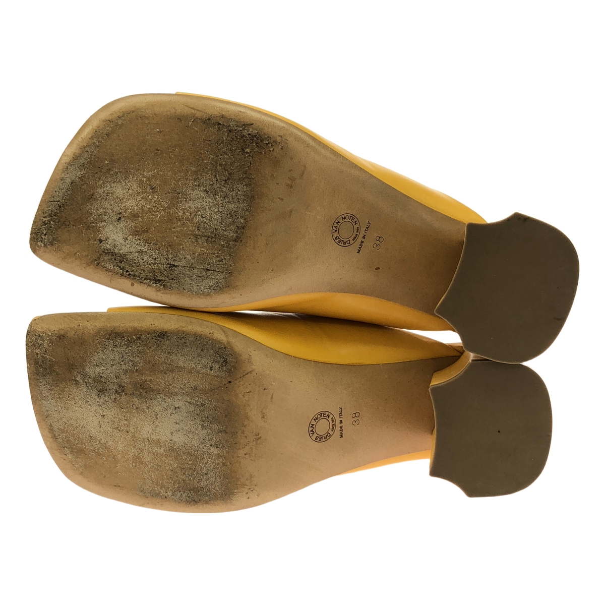 DRIES VAN NOTEN / ドリスヴァンノッテン レザー チャンキーヒール ミュール サンダル