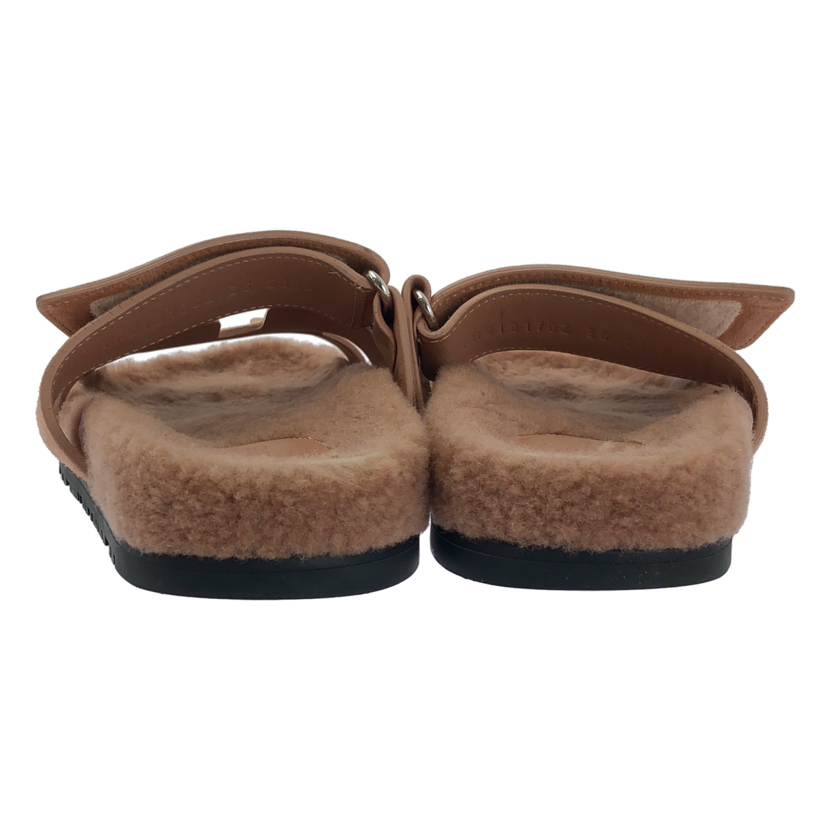 HERMES / エルメス シプレ / ムートン スエードレザー Hモチーフ ボア ストラップ サンダル