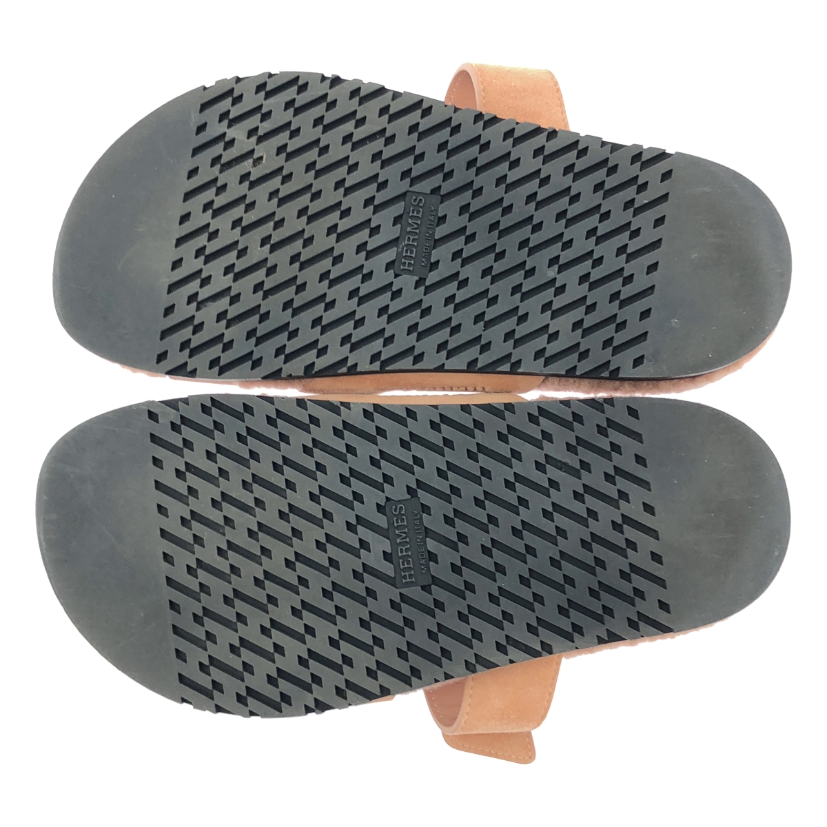 HERMES / エルメス シプレ / ムートン スエードレザー Hモチーフ ボア ストラップ サンダル